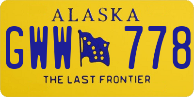 AK license plate GWW778