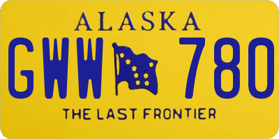 AK license plate GWW780