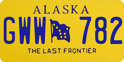 AK license plate GWW782