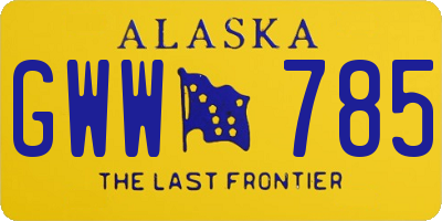 AK license plate GWW785
