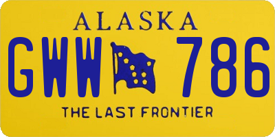 AK license plate GWW786