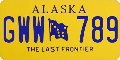 AK license plate GWW789