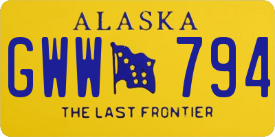 AK license plate GWW794