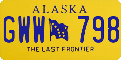 AK license plate GWW798