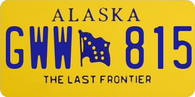 AK license plate GWW815