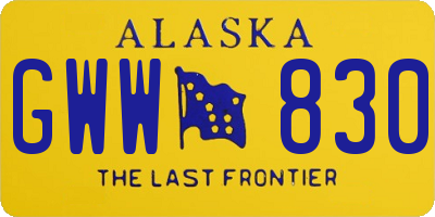 AK license plate GWW830