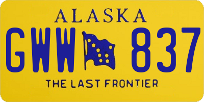 AK license plate GWW837