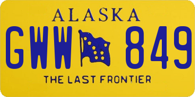 AK license plate GWW849