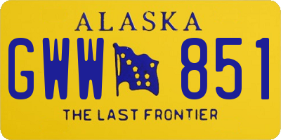 AK license plate GWW851
