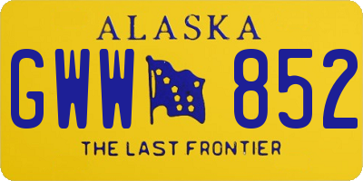 AK license plate GWW852