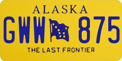 AK license plate GWW875