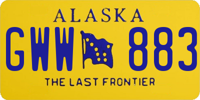 AK license plate GWW883