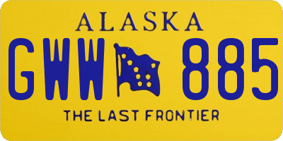 AK license plate GWW885