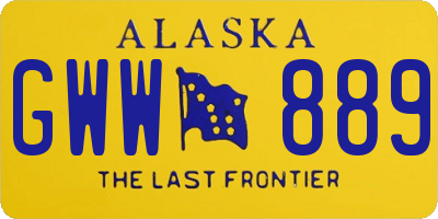 AK license plate GWW889