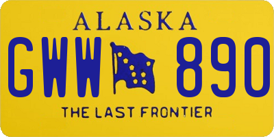 AK license plate GWW890