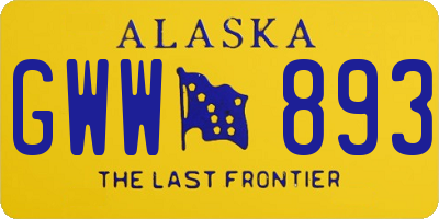 AK license plate GWW893
