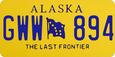 AK license plate GWW894