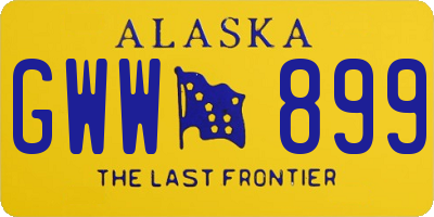 AK license plate GWW899