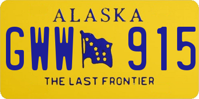 AK license plate GWW915
