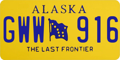 AK license plate GWW916