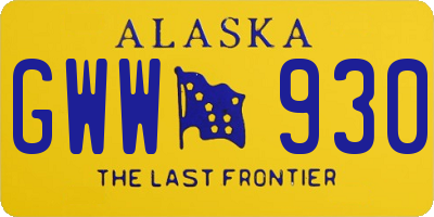 AK license plate GWW930