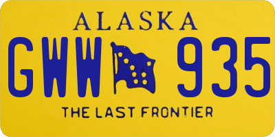 AK license plate GWW935
