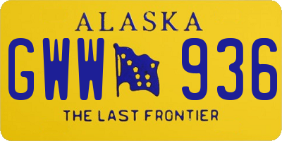 AK license plate GWW936