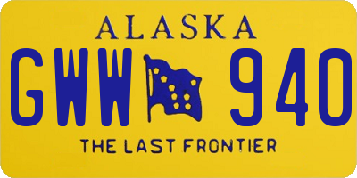 AK license plate GWW940