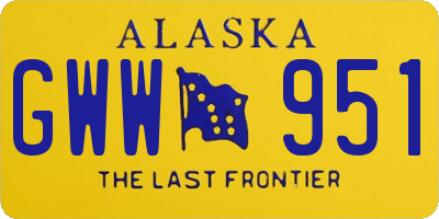 AK license plate GWW951
