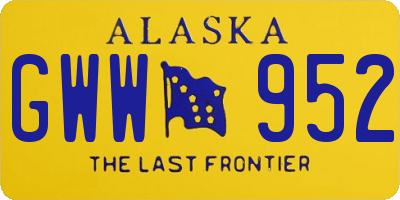AK license plate GWW952