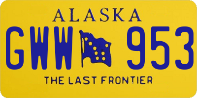 AK license plate GWW953