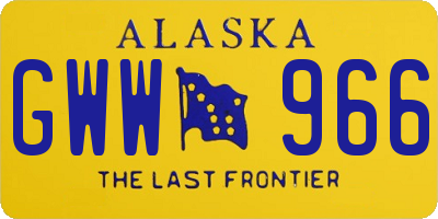 AK license plate GWW966