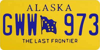 AK license plate GWW973