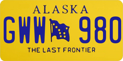 AK license plate GWW980