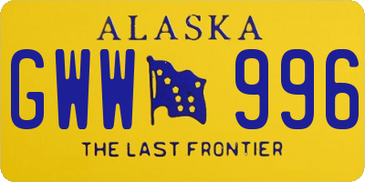AK license plate GWW996