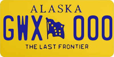 AK license plate GWX000