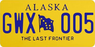 AK license plate GWX005