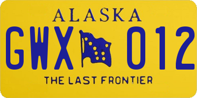 AK license plate GWX012