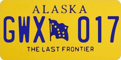 AK license plate GWX017
