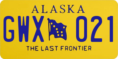 AK license plate GWX021