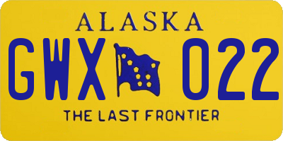 AK license plate GWX022