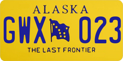 AK license plate GWX023