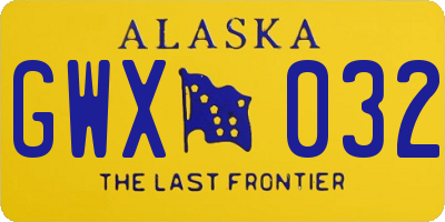 AK license plate GWX032