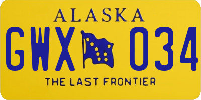 AK license plate GWX034