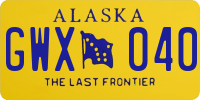 AK license plate GWX040
