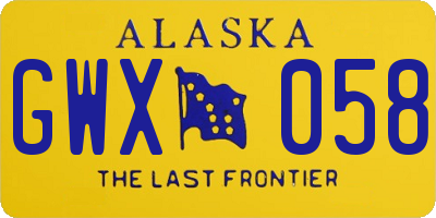 AK license plate GWX058