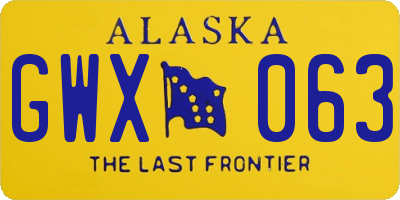 AK license plate GWX063
