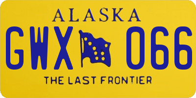 AK license plate GWX066