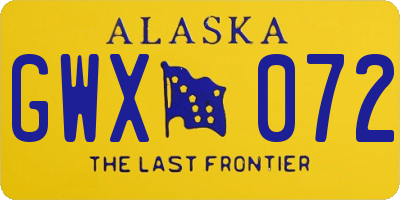 AK license plate GWX072