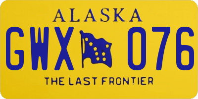 AK license plate GWX076